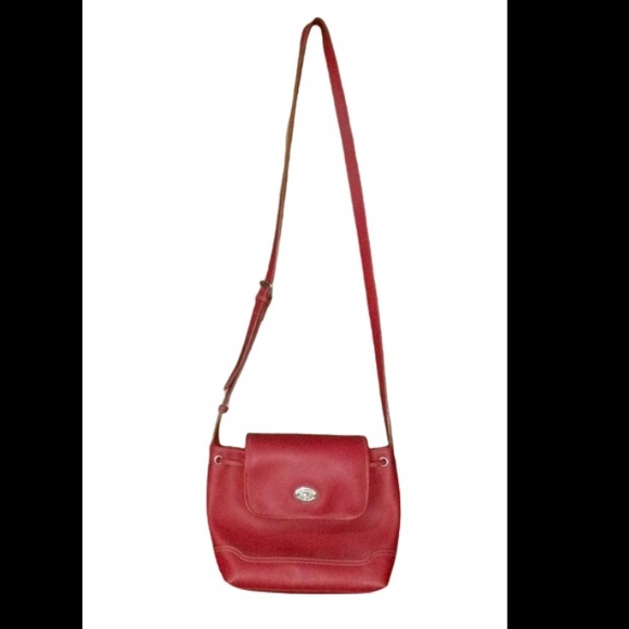 Vintage Red Leather Tommy Hilfiger Side Strap Crossbody small Purse / Bag - Picture 5 of 5